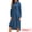 Blue, variant on Womens Fall Curved Hem Button Down Midi Denim Dress XL Blue