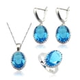 thumbnail image 4 of Womens 4 Pcs Jewelry Set with Created Topaz Oval Stones, Plus Sizes Available, 4 of 8