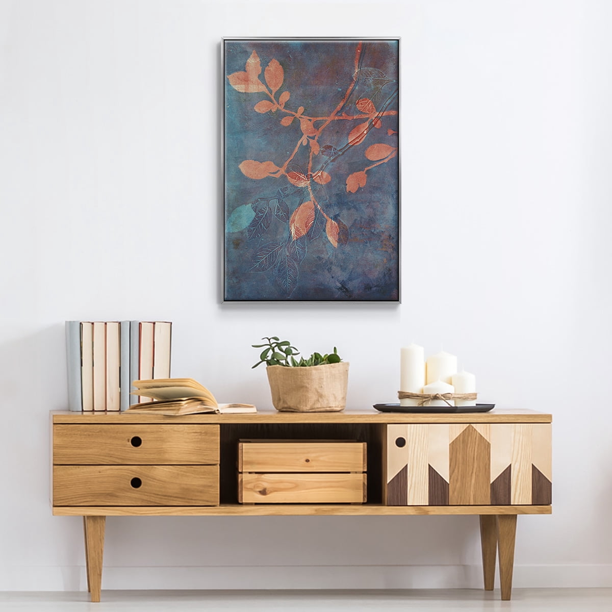 Branching Out XVIII Framed Premium Gallery Wrapped Canvas - Ready to Hang - 27 x 41 - Silver Floating Frame