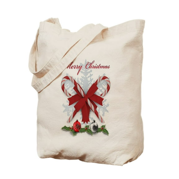 CafePress - Candy Canes Merry Christmas - Natural Canvas Tote Bag, Cloth Shopping Bag