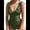 Green, variant on Women'S Ruffled One Piece Swimsuit V Neck Lace Up Green M