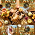 thumbnail image 4 of Fall Placemats Set of 6 Pumpkin Turkey Place Mats Thanksgiving Placemat Farmhouse Animal Wheats Table Mats for Dining Kitchen Table Holiday Dinner Party Home Fall Decorations 13x19 Inch, 4 of 8