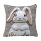 thumbnail image 2 of Almohadas lumbares con estampado de conejitos blancos, incluye funda de almohada e inserto, cojín de respaldo extraíble y lavable para sofá cama, oficina, siesta, funda de almohada corta de felpa., 2 of 6
