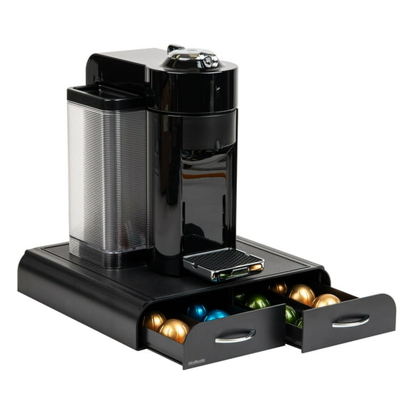 Organizador de cápsulas de café Mind Reader, 2 cajones para 18 cápsulas Vertuoline o 72 cápsulas originales de Nespresso, color negro