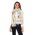 thumbnail image 2 of FORMRS Womens Scarf Winter Soft Long Big Warm Shawls Wrap Tassel Scarves, Sunflowers and Leaves Pattern, 2 of 9