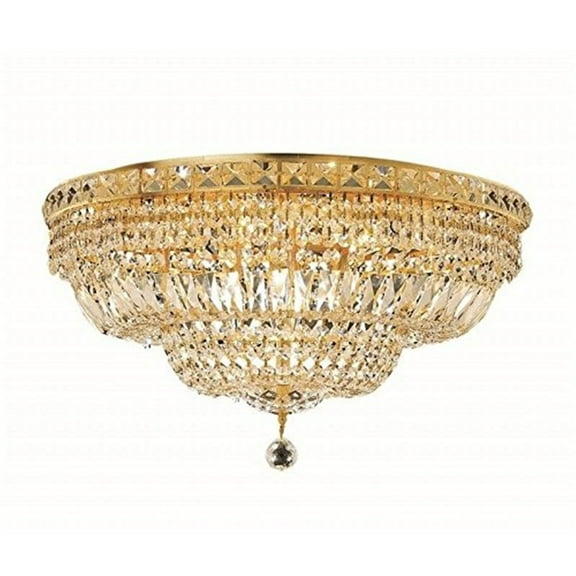 Elegant Lighting Tranquil 24" 12 Light Royal Crystal Flush Mount