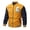 Earthy Yellow, variant on Mens Casual Varsity Jacket Zip Front Long Sleeve Ribbed Collar Cuffs Hem Letter Patch Baseball Style Outerwear L Black