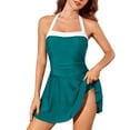 thumbnail image 1 of Maillot de Bain pour Femmes, Robe de Bain à Blocs de Couleur avec Coussinets Intégrés, une-Pièce Décontractée pour Plage et Piscine, 1 of 7
