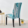 thumbnail image 4 of Dining Room Chair Covers Set of 6, Stretch Parsons Chair Slipcovers Removable Washable Spandex Printed Chair Seat Protector Cover for Hotel, Office, Ceremony, Banquet, Wedding Party (Striped Blue), 4 of 6