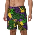 thumbnail image 2 of Haiem Mardi Gras7 Mens Swim Trunks with Compression Liner 2 in 1 Swimming Shorts Stretch Swimwear Quick Dry,Board Shorts-Small, 2 of 9