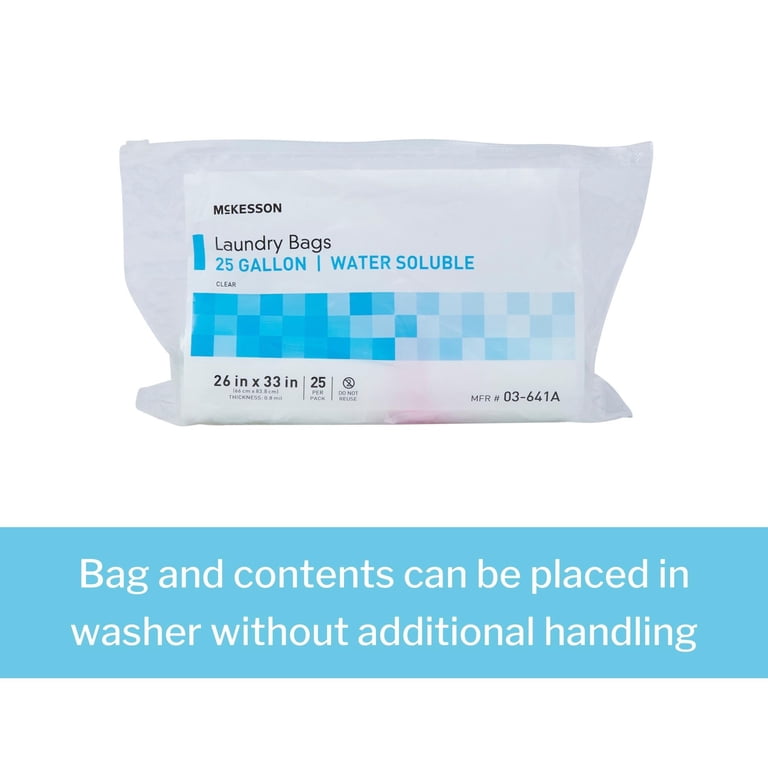 McKesson Dissolvable Laundry Bags, Hot Water Soluble for 