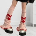 thumbnail image 4 of Biekopu Women Knit Leg Warmers, Vintage Heart Bow Knee-high Leg Warmers Socks for Party Street, 4 of 5