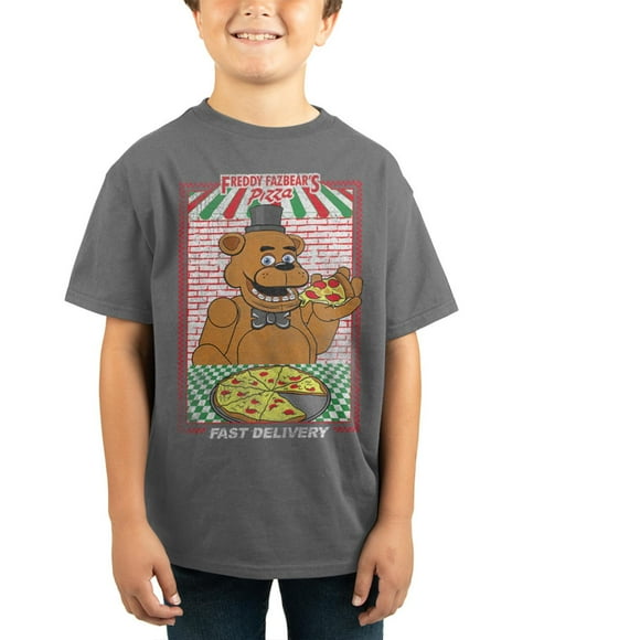 Five Nights at Freddy's Pizza Kids Heather Grey T-Shirt