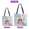 thumbnail image 5 of Happy Birthday Cute Puppy Cavalier King Charles Spaniel with Cake Gifts Party Hat All Over Print 3D Canvas Tote Bag Dog Lover Gifts Reusable Handbag - 00029, 5 of 5