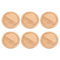 thumbnail image 2 of Miangastore 6PCS Flowerpot Tray Ceramic Coaster Round Succulent Flower Pot Bamboo Tray, 2 of 8