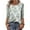 Light Green, variant on WTOBBY Women's Retro Style 3/4 Sleeve Round Collar Printed Blouse with Floral Design, Ladies Casual Top for Retro Look, Comfortable T-Shirt for Everyday Fashion,Blue L