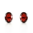 thumbnail image 2 of Galaxy Gold 14k White Gold Oval-Shaped Garnet Stud Earrings, 2 of 3