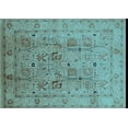 thumbnail image 1 of Ahgly Company Indoor Rectangle Oriental Light Blue Traditional Area Rugs, 2' x 5', 1 of 4