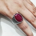 thumbnail image 4 of AAA Ruby Corundum Mens Ring, Natural Ruby Corundum Ring, July Ring, Silver Jewelry, 925 Silver Ring, Gift, Heavy Mens Ring, Arabic Design, Ottoman Style Ring, Christmas, Turkey Mens Signet Ring, 4 of 7