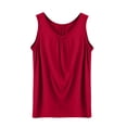 thumbnail image 6 of Holzkary Women's Summer Sleeveless Pleated Loose Fit Tunic Blouses Casual Tank Tops Women's Spring and Summer Camisole Loose Pleated Home Top Sleeveless Inner T Shirt Base Shirt Wine Xxl, 6 of 6