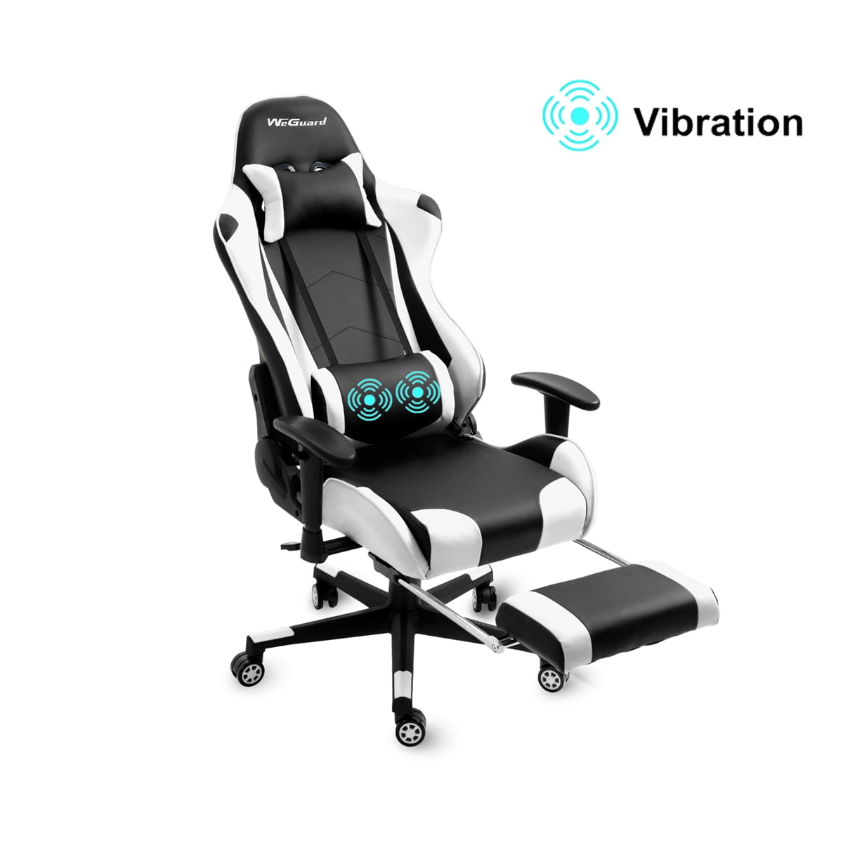 Reclining Gaming Chair White High-Back Racing 