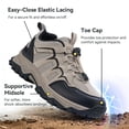 thumbnail image 3 of Gexuosn Hiking Shoes for Men Slip On Arch Support Walking Sneakers Outdoor Hiking Boots,Khaki, 3 of 7
