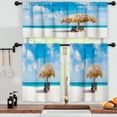 thumbnail image 3 of LALILO Kitchen Curtains and Valances Set of 3 36" Straw Window Treatment Tiers for Window Decor, 3 of 5