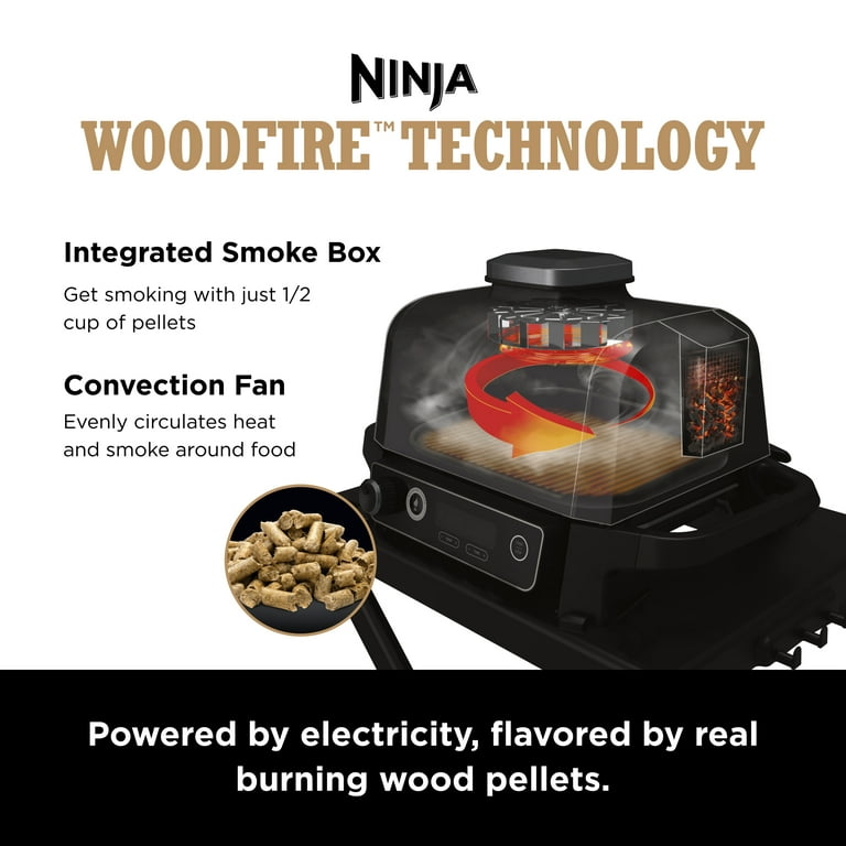 Ninja 7-in-1 Woodfire Electric Outdoor Grill Smoker/Airfryer 