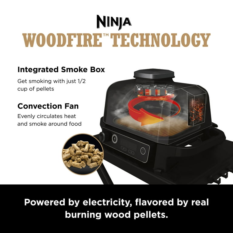 Ninja Woodfire 3-in-1 Outdoor Grill, Master Grill, BBQ Smoker, & Outdoor  Air Fryer with Woodfire Technology, OG700 