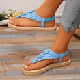 thumbnail image 4 of Miluxas Sandals Women Flat Shoes: Dressy Summer Bohemian Flats Shoes for Women Sandals Comfortable Ankle Strap Outdoor Walking Sky Blue 7(39), 4 of 8