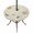 Yellow, Beige, Off-White, variant on Round Outdoor Tablecloth with Umbrella Hole and Zipper, White Daisy Farmhouse Tablecloth with Elastic Waterproof, Garden Floral Honeybees Vintage Patio Table Covers for 55" - 60" Picnic Pool Tables