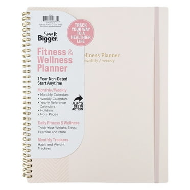 See it Bigger Monthly Weekly Planner Fitness Large (9″ x 11″) 12 Month Undated