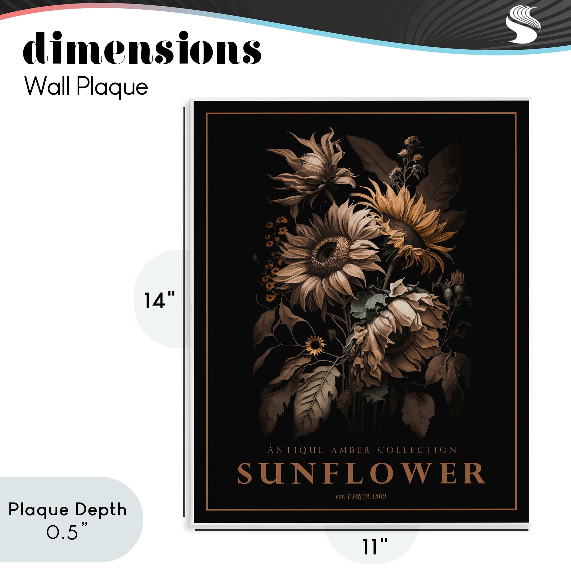 Stupell Industries Antique Sunflower Bushel Wall Plaque Art, design by Christopher Giampietro