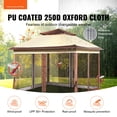 thumbnail image 3 of BENTISM Patio Gazebo, 11 x 11 FT Pop up Gazebo Tent for 8-10 Person, with Mosquito Netting, Metal Frame, and PU Coated 250D Oxford Cloth, Outdoor Canopy Shelter, 3 of 10