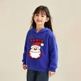 thumbnail image 3 of Tfken Christmas Hoodies For Boys Size 6-7 Years Fleece Long Sleeve Hooded Sweatshirt Cushy Santa Print Blue Tops, 3 of 3
