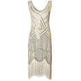 thumbnail image 2 of Vestido Flapper de los años 20 para mujer, vestido largo con flecos, disfraz de Gran Gatsby, vestidos vintage con cuentas y lentejuelas de los años 20, 2 of 2