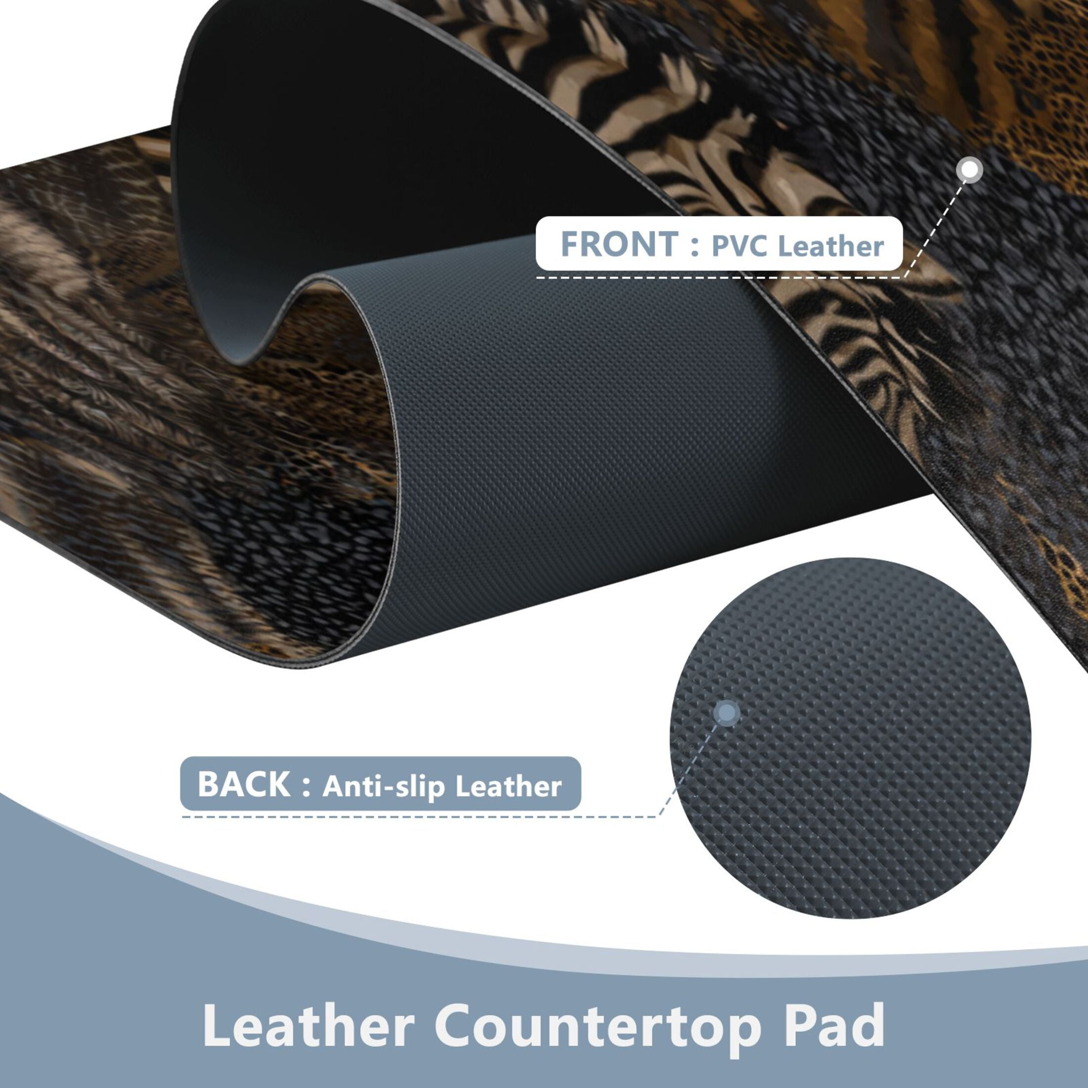 Leather Keyboard and Mouse Desk Mat Office Desk Accessories Protective Office Desk Decor Desk Pad Mat for Gaming, Work from Home, Office Zebra Print 16.5" x 35.4"
