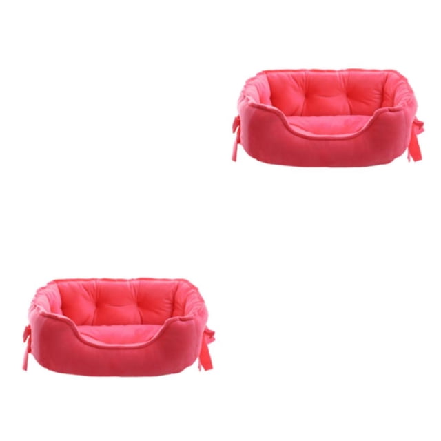 Cama para perros Billuyoard con borde elevado Rosa roja S