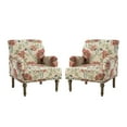 thumbnail image 4 of Accent Chair Upholstered Armchair Set of 2, Single Sofa Couch Lounge Seat Wooden Legs Nailhead Trim Bedroom Office Red, 4 of 10