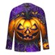 thumbnail image 5 of Blusas y camisas de manga larga con cuello redondo para hombre, estilo casual, cuello redondo, manga larga, camiseta estampada de Halloween, blusas, blusas de poliéster para hombre., 5 of 5