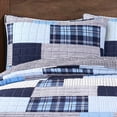 thumbnail image 3 of Lush Decor Greenville Cotton Reversible Quilt, Full/Queen, Navy, 3-Pc Set, 3 of 8