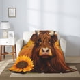 thumbnail image 2 of Sigee Countryside Sunflower Cow for Flannel Blanket - Ultra-Soft, Warm and Cozy, Perfect for Couch, Bed, or Travel-50"x40", 2 of 6
