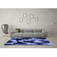 thumbnail image 3 of Ahgly Company Machine Washable Indoor Round Abstract Blue Modern Area Rugs, 6' Round, 3 of 4