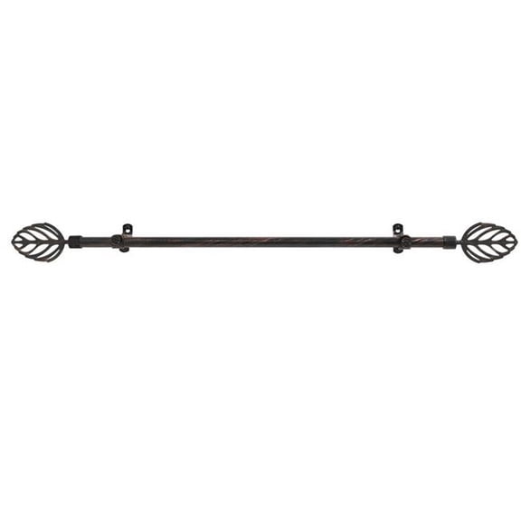 Metallo Decorative Rod And Finial Leaf, 66 x 120 in.