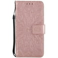 thumbnail image 3 of Wallet Case, Embossed Sunflower Premium PU Leather Folio Flip Kickstand Card Slots Wrist Strap Cover for iPhone 11ProMax(Rose Gold), 3 of 7
