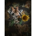 thumbnail image 2 of Babette 25x32 Black Ornate Wood Framed with Double Matting Museum Art Print Titled - Giraf Met Bloem, 2 of 4