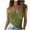 Army Green, variant on Women's Sleeveless Tank Top Form Fitting Scoop Neck Ribbed Knit Basic Cami Shirts Lightweight