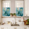 thumbnail image 3 of Bohemian Floral Texture Curtain Valances Set Blue Yellow Ethnic Retro Kitchen Curtains 36&nbsp;inch Length Rod Pocket Valance and Tiers 3 Piece Set Small Bedroom Bathroom Laundry Decor, 3 of 9