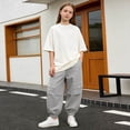thumbnail image 4 of Pretxorve Kids Girls Cargo Pants Solid Basic Thin Cuffed Sport Casual Bottoms Sizes 1-14Y, 4 of 4