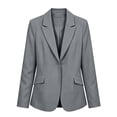 thumbnail image 6 of Plus Size Knit Blazer For Women, Solid Color Long Sleeve Cardigan Jacket With Pockets, Casual Business Work Office Blazer, Comfy Stretchy Suit Jacket Gray L, 6 of 6